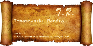 Tomasovszky Renátó névjegykártya